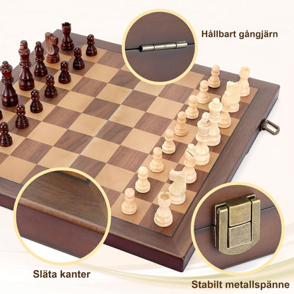 Magnetiskt schackspel i trä